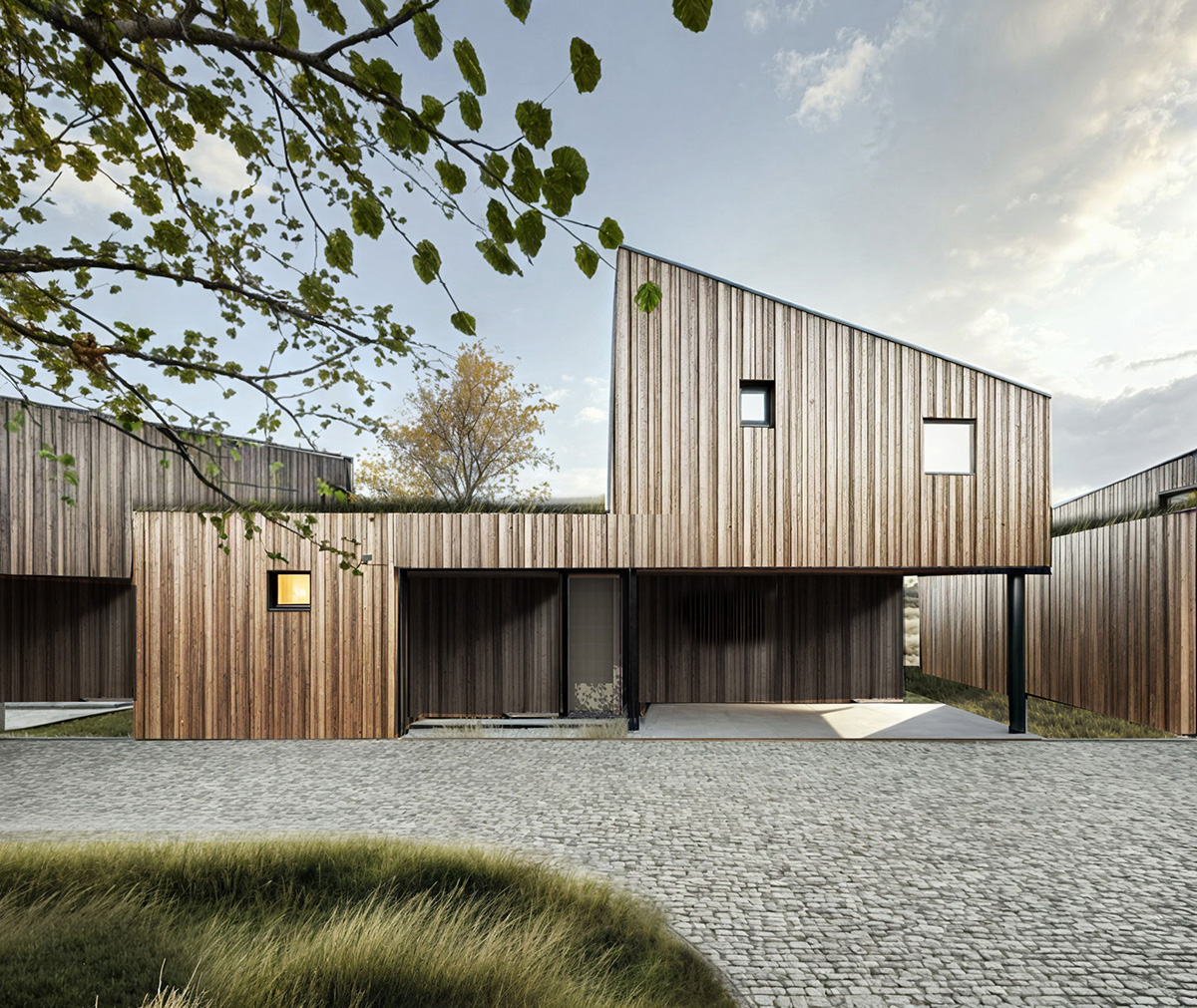 Intenzivní zástavba nedaleko Plzně - samostatné domy